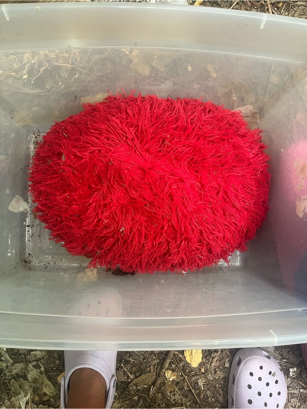 Mainstays Red Shag Round Accent Pillow